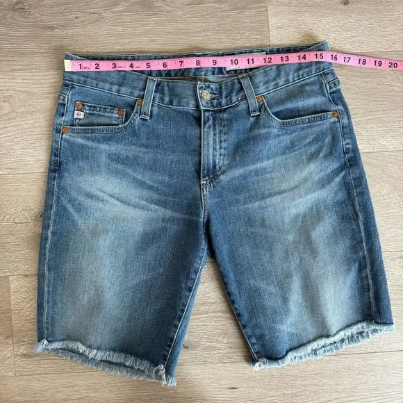 AG Adriano Goldschmied The Nikki Relaxed Skinny Denim Jean Shorts Blue Size 28 - Picture 7 of 14